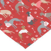 イタリアンGreyhound Valentine Pattern Short Table Ru ショートテーブルランナー (コーナー)