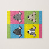 イタリアンGreyhoundsかわいい漫画カラフルアポップ・アートのート ジグソーパズル (横)