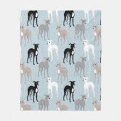 イタリアンGreyhoundsまたはWhipets Mid-Century モダン フリースブランケット (正面)
