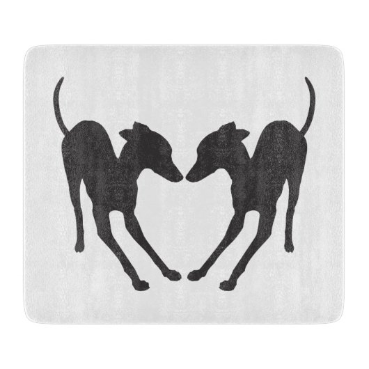 イタリアンGreyhoundsよくはしゃぐ IG カッティングボード (正面)