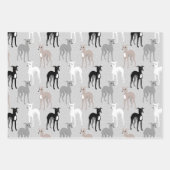 イタリアンGreyhounds Cute Pattern ラッピングペーパーシート (正面2)