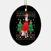 イタリアンgreyound christmas装飾木クリスマス犬 セラミックオーナメント (右)