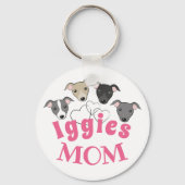 イタリアンgreyound Iggy Dog momかわいい漫画おもしろい漫画 キーホルダー (正面)