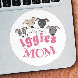 イタリアンgreyound Iggy Dog momかわいい漫画おもしろい漫画 ラウンドシール