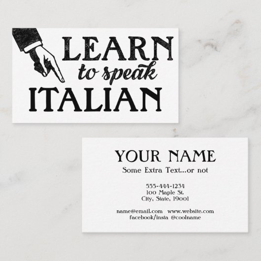 イタリアンLanguage Lessons名刺 名刺 (正面/裏面)