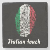 イタリアンtouch指紋フラグ ストーンコースター (正面)