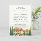 イタリアヴィラウォーターカラートスカニーデスティネーションウェディング 招待状 (スタンド正面)