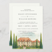 イタリアヴィラウォーターカラートスカニーデスティネーションウェディング 招待状 (正面/裏面)