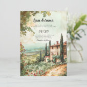 イタリアヴィラフローレンスランドスケープ結婚式招待状 招待状 (スタンド正面)