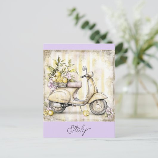 イタリアヴィンテージイタリアンベスパスクーターレモントラベル ポストカード (スタンド正面)