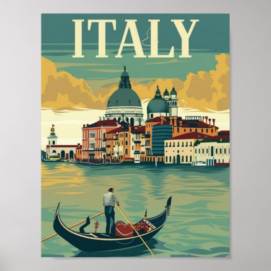 イタリアヴィンテージ有名なトラベルプレイス ポスター (正面)