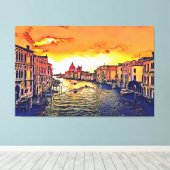 イタリアヴェネツィアグランドカナルデジタルアート絵画ズ キャンバスプリント (インサイチュ (ウッドフロア))