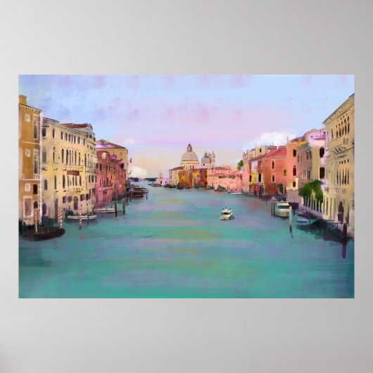 イタリアヴェネツィアグランド絵を描カナル ポスター (正面)