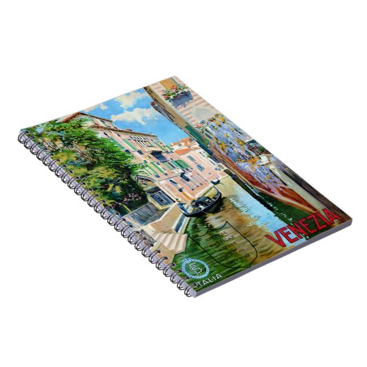 イタリアヴェネツィアヴィンテージ旅行ポスター復元 ノートブック (右側)