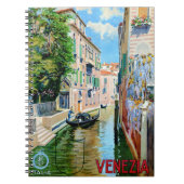 イタリアヴェネツィアヴィンテージ旅行ポスター復元 ノートブック (正面)