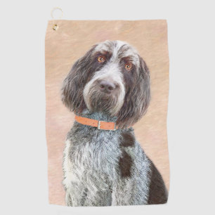 イタリアーノス絵画スピノネのかわいいオリジナルの犬のアート ゴルフタオル
