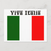イタリア万歳とイタリア国旗 ポストカード (正面)