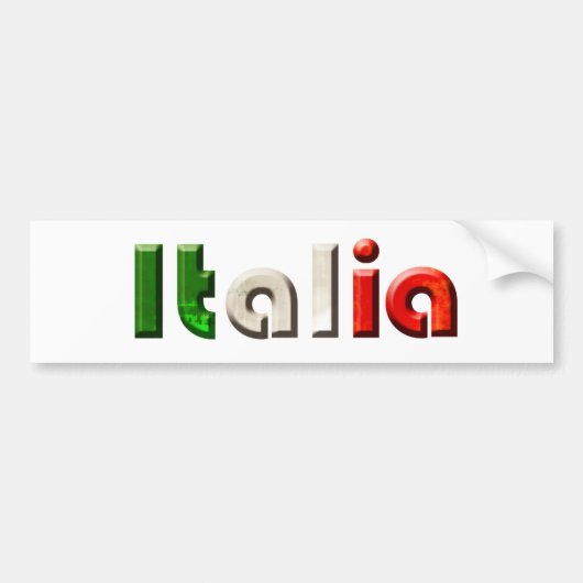 イタリア人およびイタリアの恋人のためのイタリアのロゴのギフト バンパーステッカー (正面)