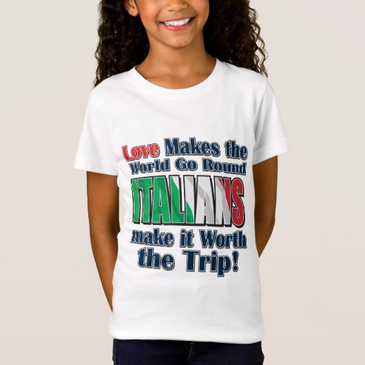 イタリア人が旅行の価値を作る Tシャツ (正面)