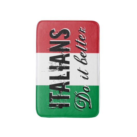イタリア人それはイタリアの旗が付いているバス・マットをよくします バスマット (正面縦)