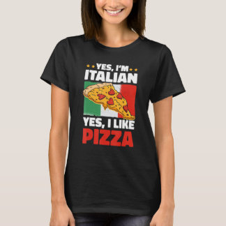 イタリア人です ピザが好きです Tシャツ