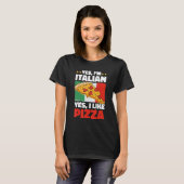 イタリア人です ピザが好きです Tシャツ (正面フル)