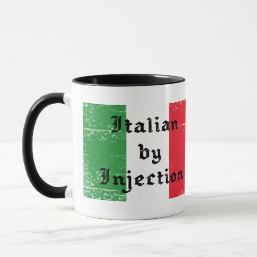 イタリア人との結婚生活は注射のおかげ Funny コーヒーマグ マグカップ (左)