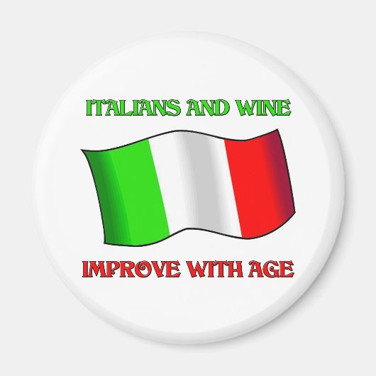 イタリア人とワイン,年齢とともに改善 マグネット (正面)