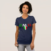 イタリア人のためのイタリアの盾のイタリアのロゴの旗 Tシャツ (正面フル)