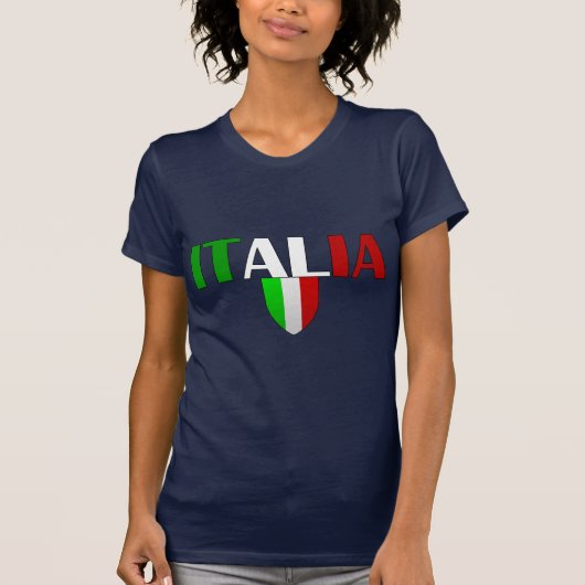 イタリア人のためのイタリアの盾のイタリアのロゴの旗 Tシャツ (正面)