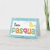 イタリア人のイースター挨拶状 シーズンカード (裏面)