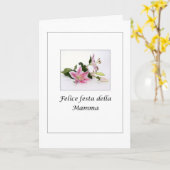 イタリア人のフェリスのfestaのdellaのママ-イタリア語 カード (黄色い花)