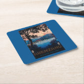 イタリア人のリビエラ旅行ポスター スクエアペーパーコースター (アングル)