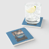 イタリア人のリビエラ旅行ポスター ストーンコースター (横)