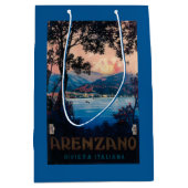 イタリア人のリビエラ旅行ポスター ミディアムペーパーバッグ (正面)