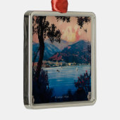 イタリア人のリビエラ旅行ポスター メタルオーナメント (右)