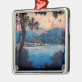 イタリア人のリビエラ旅行ポスター メタルオーナメント (左)