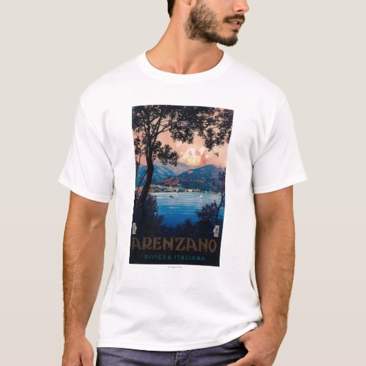イタリア人のリビエラ旅行ポスター Tシャツ (正面)