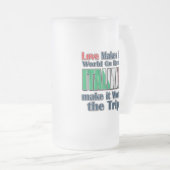 イタリア人の愛が世界を動かす フロストグラスビールジョッキ (正面右)