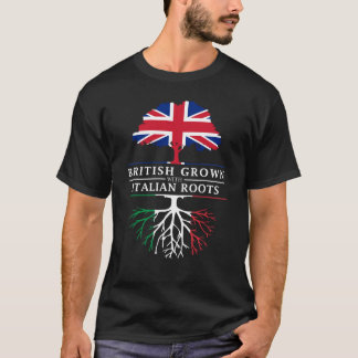 イタリア人の根のイタリアのデザインと   育つイギリス Tシャツ