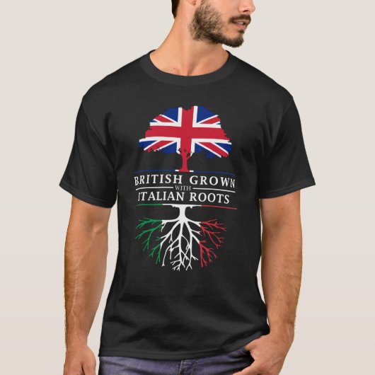 イタリア人の根のイタリアのデザインと   育つイギリス Tシャツ (正面)