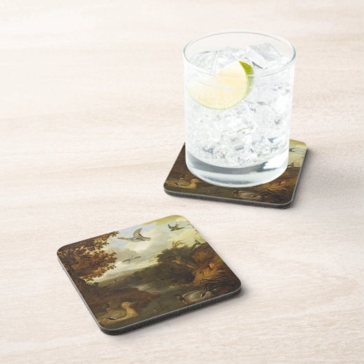 イタリア人の流れについてのアヒルそして他の鳥 コースター (右側)