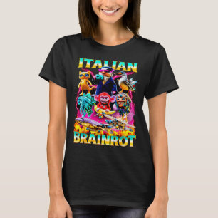 イタリア人の脳内妄想の種類を表したMemeキャラの手描きデザイン Tシャツ