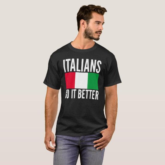 イタリア人はイタリア国旗がテーマUniを引用した方が良い Tシャツ (正面フル)