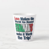 イタリア人は世界を動かす カフェラテマグ (正面)