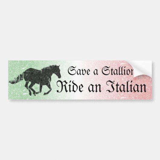 イタリア人を乗せてスタリオンを救え バンパーステッカー (正面)