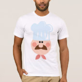 イタリア人シェフの顔 ひげと帽子 Tシャツ (正面)