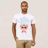 イタリア人シェフの顔 ひげと帽子 Tシャツ (正面フル)