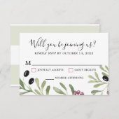 イタリア人トスカナ式の結婚RSVPのカード 出欠カード (正面/裏面)