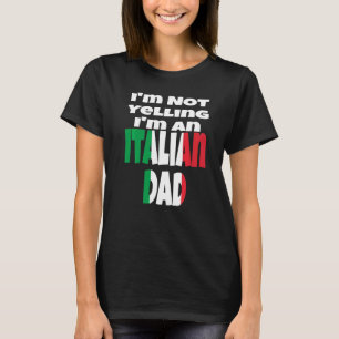 イタリア人パパだって怒ってなんかいない！イタリア国旗 ジョーク Tシャツ
